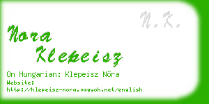 nora klepeisz business card