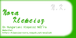 nora klepeisz business card